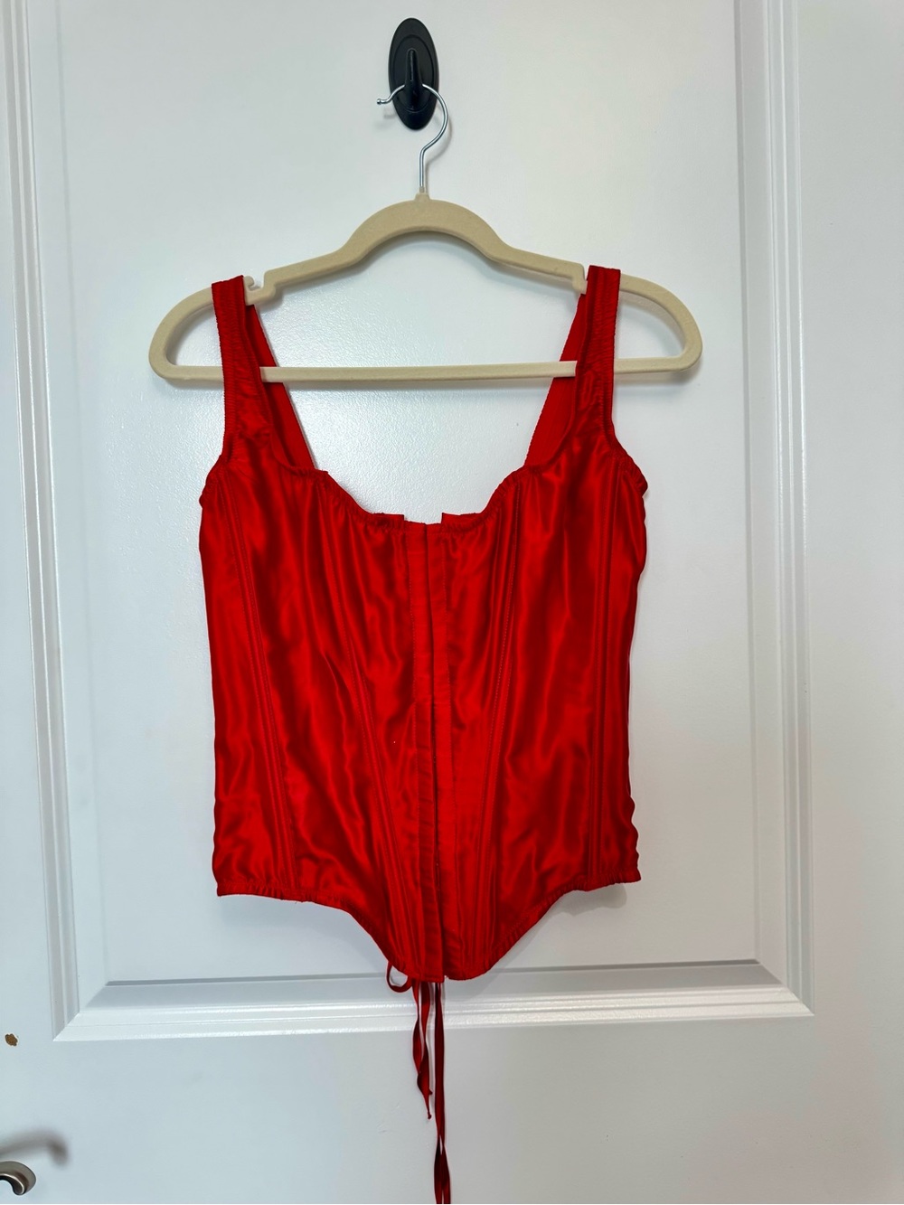 Victoria's Secret Red Satin Corset Top NWT M/DD